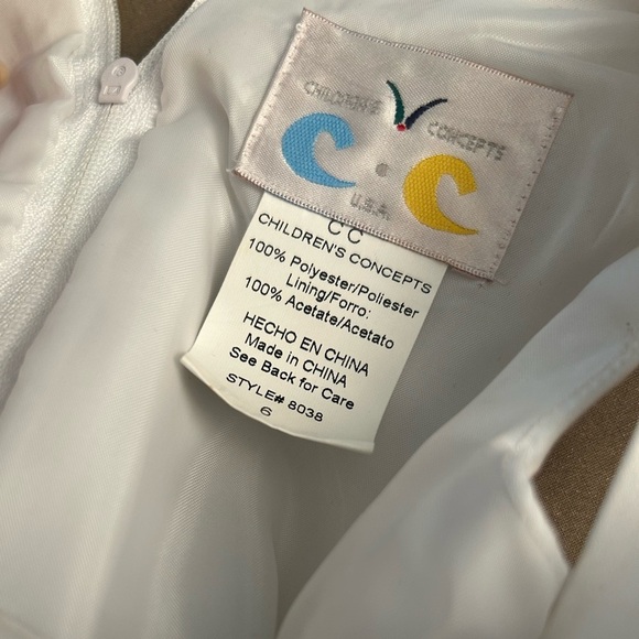 Children’s Concepts formal White & Pink embroidered Floral girls Dress Sz-6. W7 - Picture 11 of 13